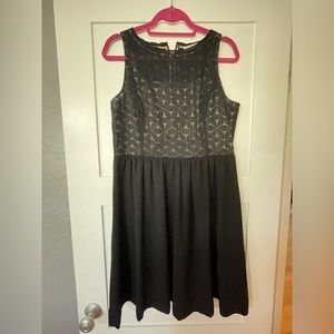 Ann Taylor LOFT black lace top dress